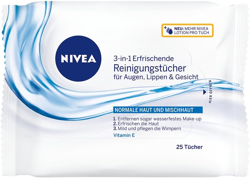 Nivea Cleansing Wipes Normal Skin 25 wipes by Nivea by Nivea Amazon