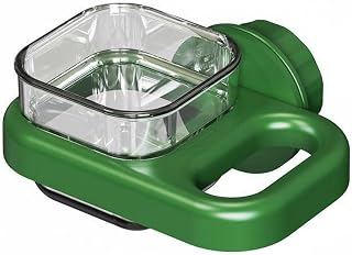 Generic Bird Bowl Parrot Feeder Food Cup Water Dish Cage Feeder with Firm Cup Quick Detach Easy Rinse PET Build Suitable for Parakeets Finches Canaries Home Cages Travel, Green, Square