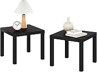 Vista 14 de Furinno Classic Square Parsons Mesa Auxiliar Lateral, Paquete de 1, Blanco