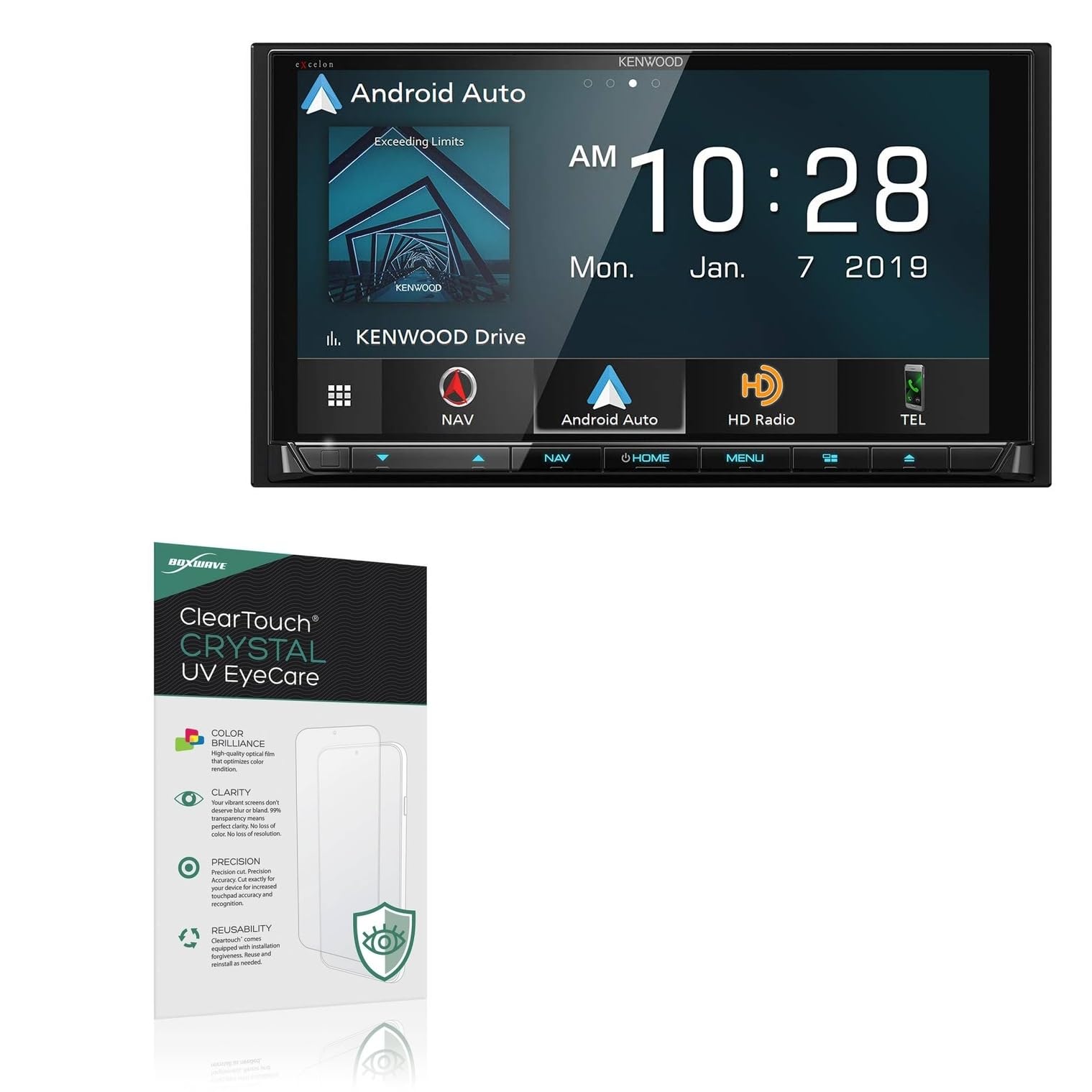 BoxWave Screen Protector Compatible With Kenwood Excelon Reference DNX996XR - ClearTouch Crystal Anti-UV EyeCare (2-Pack), Filters out Harmful Blue Light Reduce Fatigue