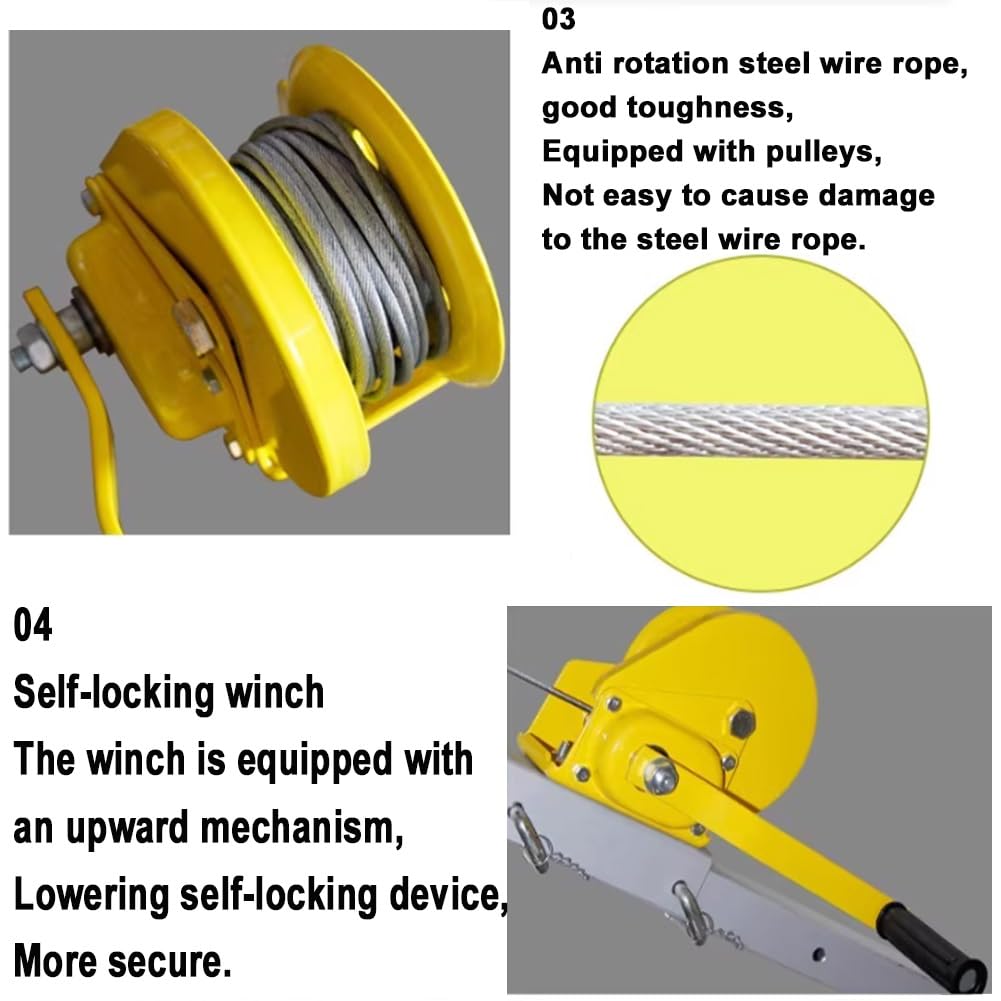 Kit trépied en aluminium avec treuil pour levage de sécurité dans les puits, tunnels, égouts