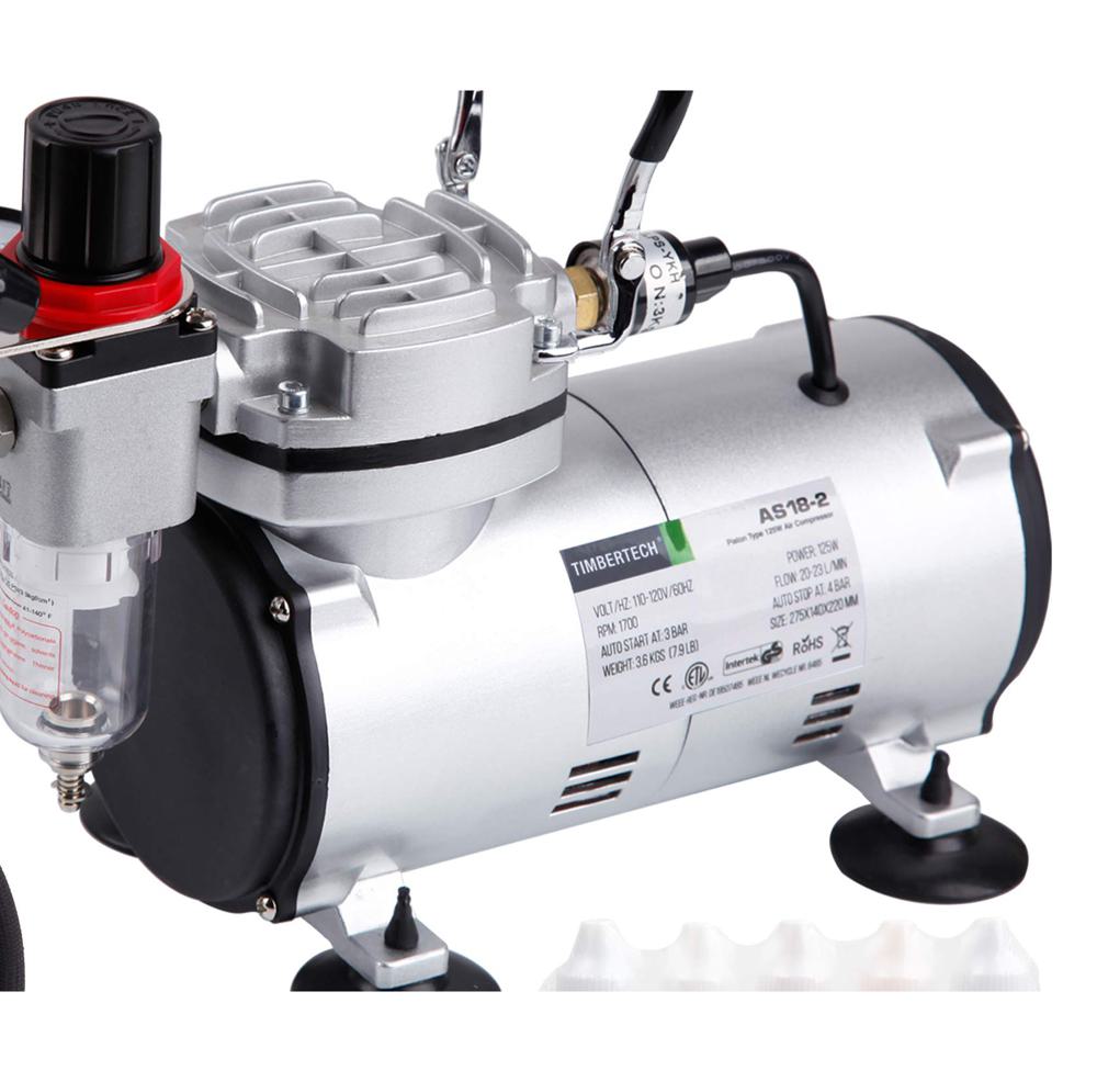 ￥35,300新品エアブラシ&リキッドコーラルセット+白黒リキッドセット Amazon.com: Timbertech Airbrush Kit With Compressor AS18-2K Basic