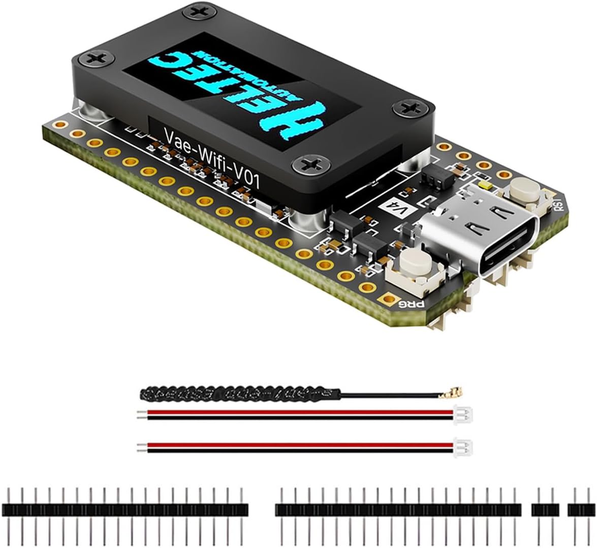 Meshtastic Lora V4 Development Board - Upgraded ESP32S3 + SX1262 LoRa Node WiFi Bluetooth 28dBm 2MB PSRAM 16MB Flash Supports GPS & Solar 863~928MHz Antenna Display for Arduino LoRaWAN IOT