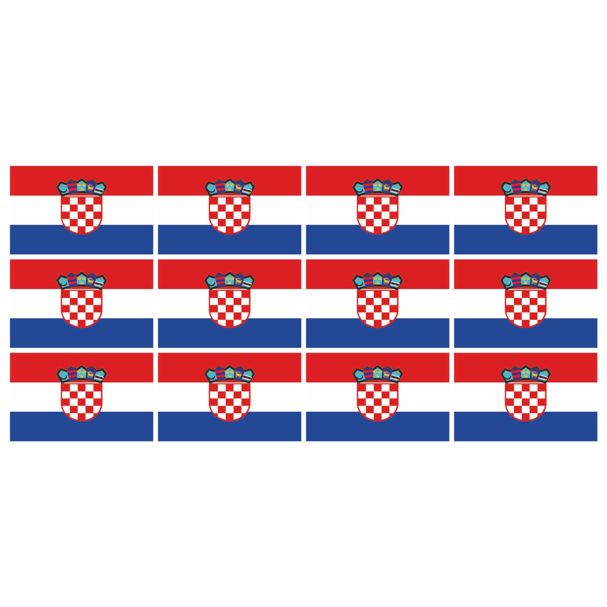 12 Stück Mini-Aufkleber Kroatien Flagge – 33x20 Mm, Selbstklebend Für Dekoration & Sammeln