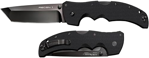 Miniatura 8 de Cold Steel Recon 1 cuchillo plegable AUS 8Ateflón negro cuchillo tanto broche para el pulgarclip de bolsillo 4pulgadas acero XHP caja
