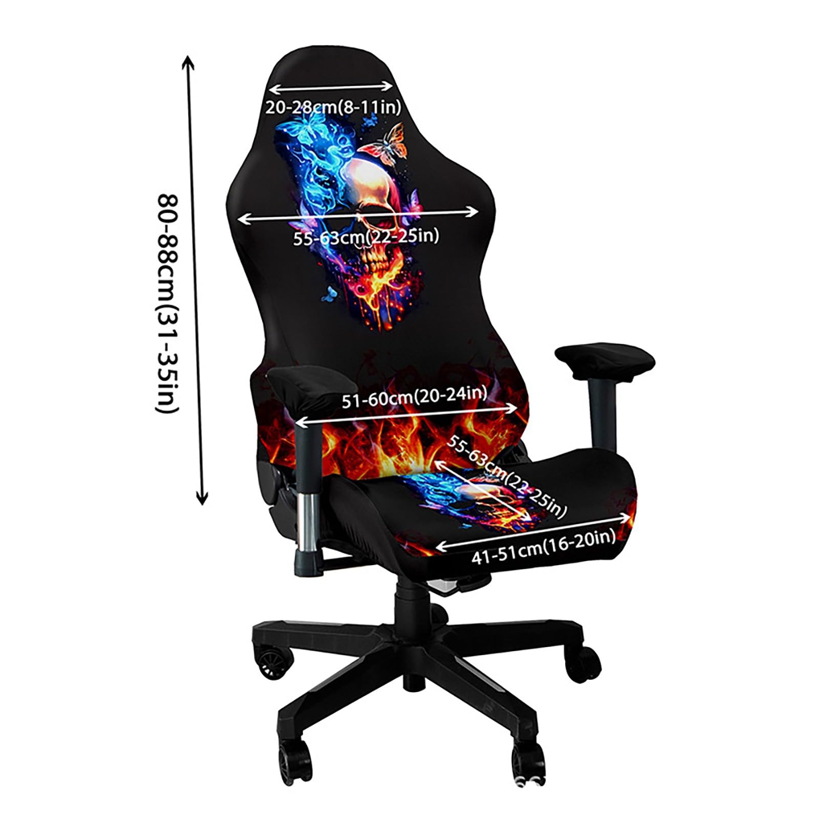Coprisedia da Gioco,Coprisedia Sedia Gaming Girevoli Elastici,Copertura da Ufficio Computer da Gioco Antiscivolo Universale(B)