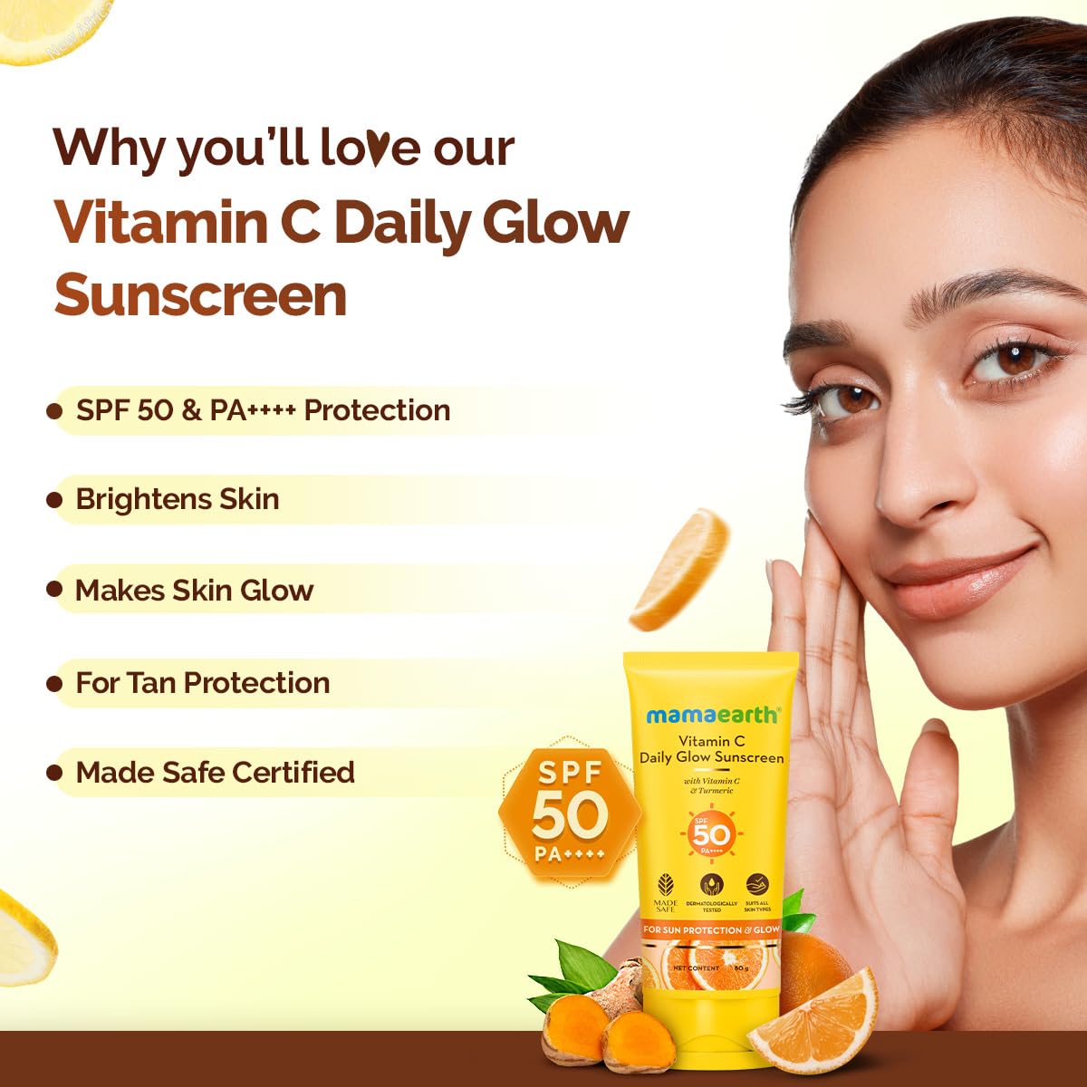 Mamaearth Vitamin C Sunscreen - SPF 50 Glow -2