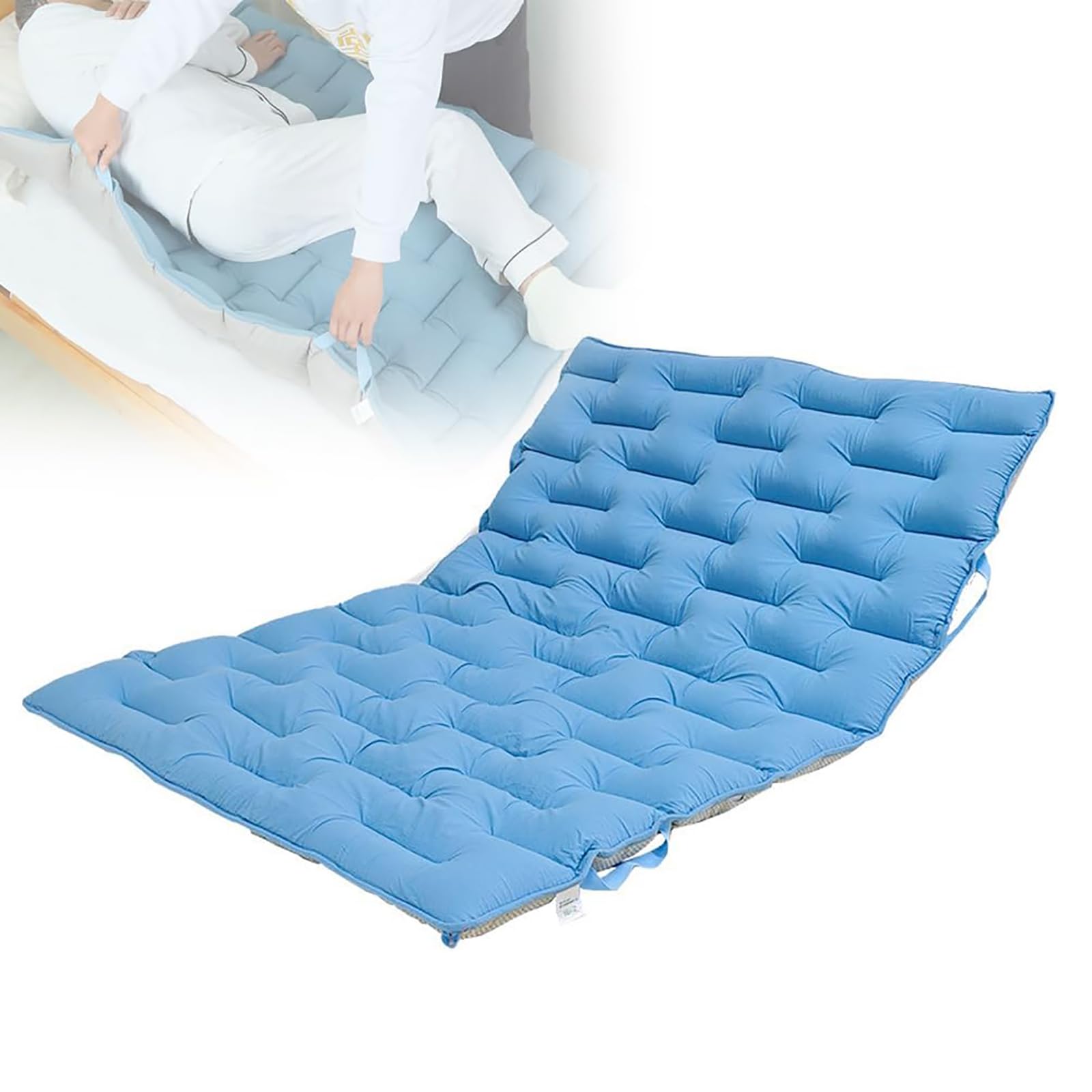 Almohadilla de cama de posicionamiento, lavable, con asas, 8 cm de grosor, suave y reutilizable para transferir, girar, levantar y reposicionar pacientes