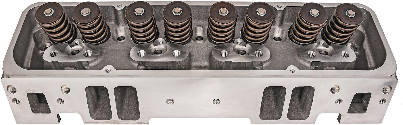 JEGS Small Block Chevy Aluminum Cylinder Head for use with Hydraulic Flat Tappet Cam [205 cc Intake Ports, Angled Spark Plug Style]