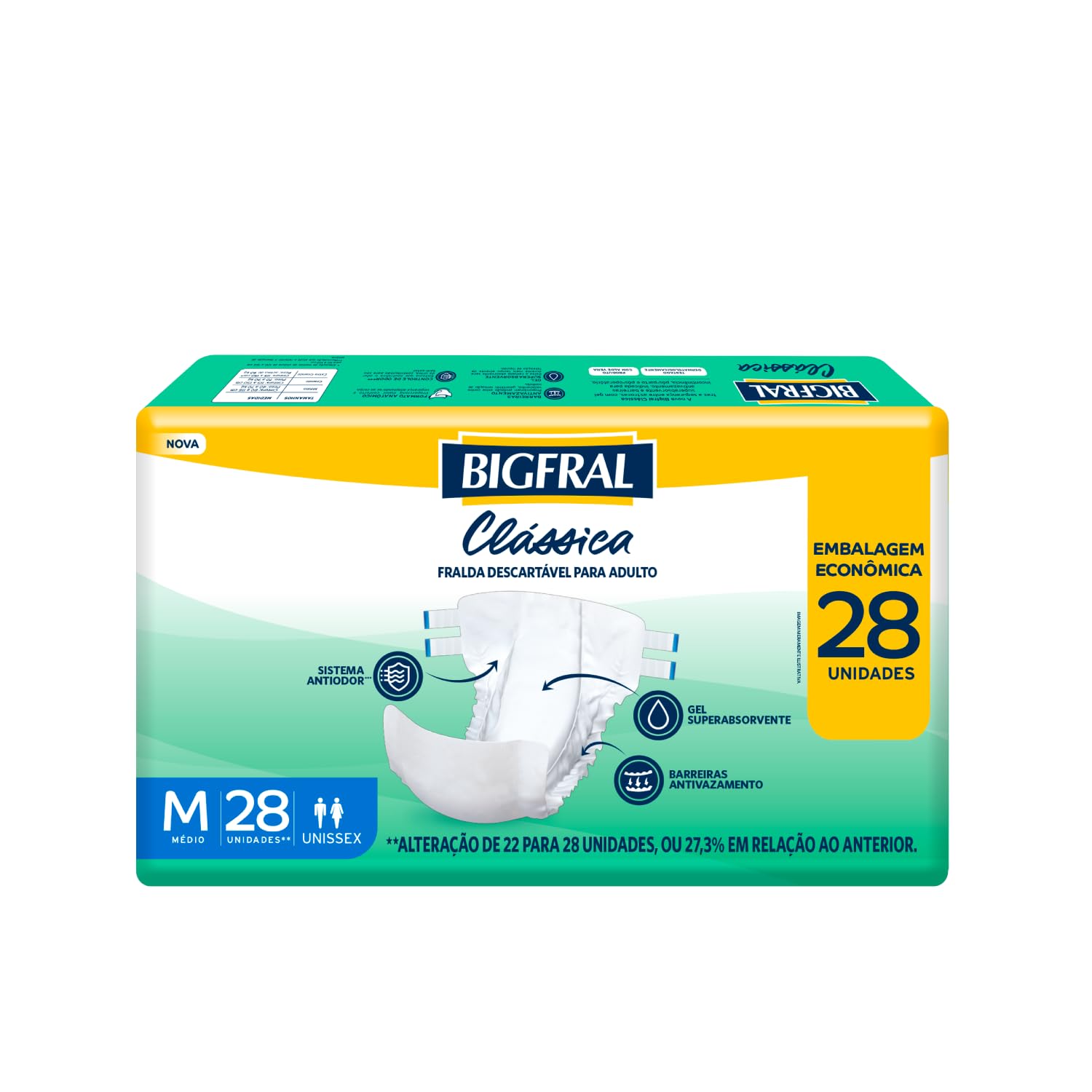 Fralda Adulto Bigfral Clássica M 28 Unidades