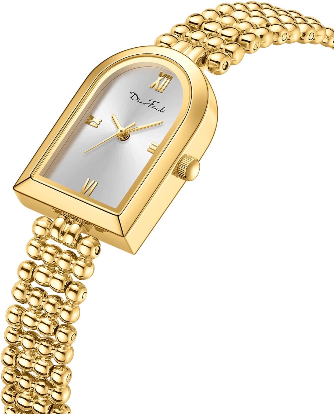 Diaofendi Petite Arch Gold Women’s Watch, Elegant Waterproof Ladies Watch with Japanese Quartz Movement, Adjustable Strap with Fit Tool - Image 3