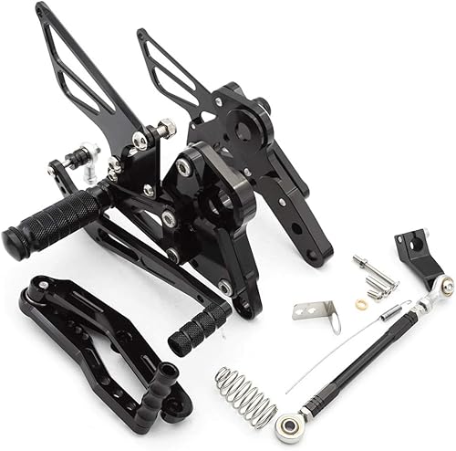Krace Juego de estribos delanteros para motocicleta reposapiés trasero pedales de cambio de freno totalmente ajustables para Yamaha FZ-09 MT09 MT-09 Krace Juego de estribos delanteros para motocicleta reposapiés trasero pedales de cambio de freno totalmente ajustables para Yamaha FZ-09 MT09 MT-09