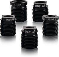 Figpade 5PCS Aluminum Shift Knob Adapters - Universal Thread Converters M8x1.25, M10x1.25, M10x1.5, M12, M14 for Manual Shifters