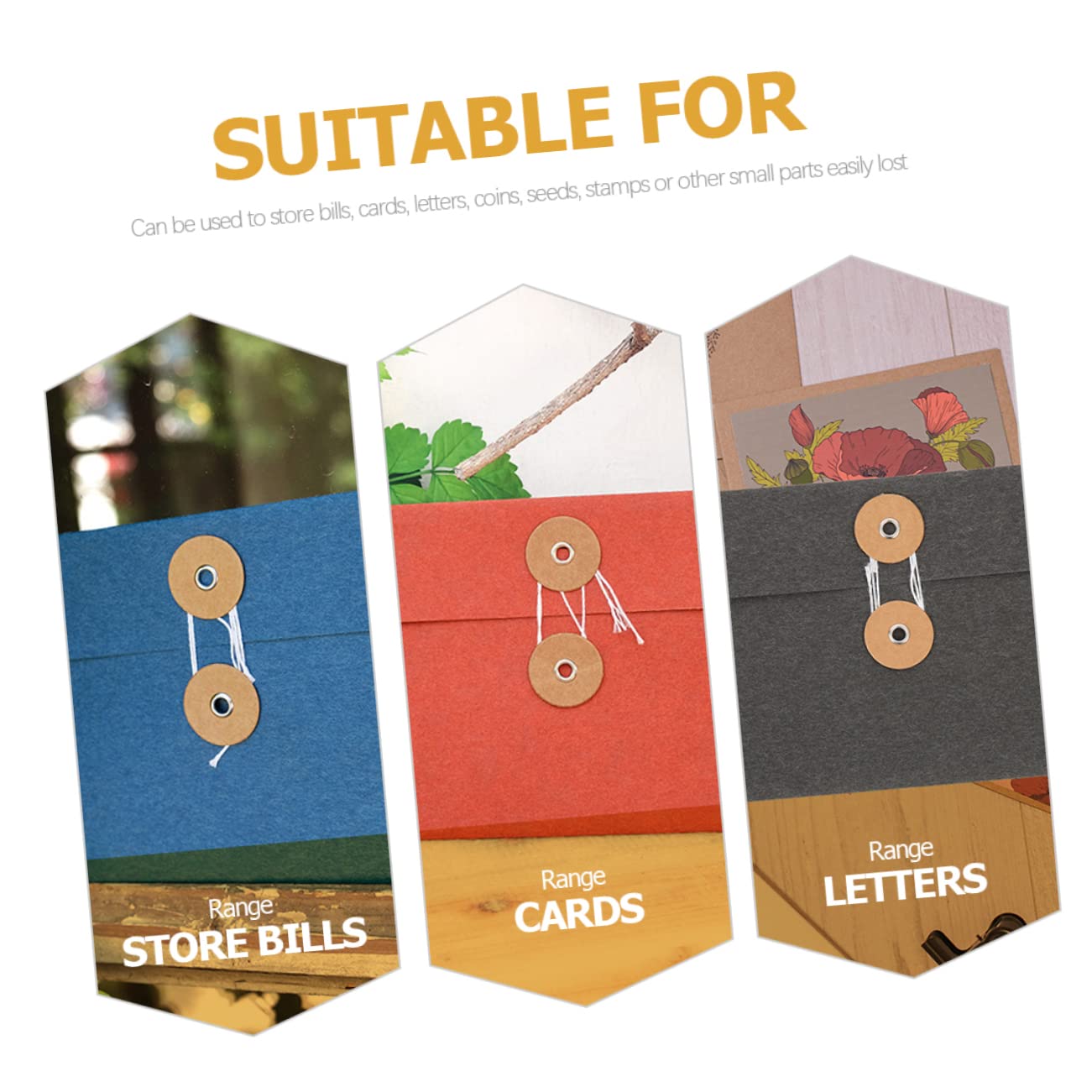 TEHAUX Lot De 4 Pochettes En Papier Multifonctions Pour Courrier De Rangement Pour Dossiers D'étudiants Utilisation Bureau 8 Pièces X 4
