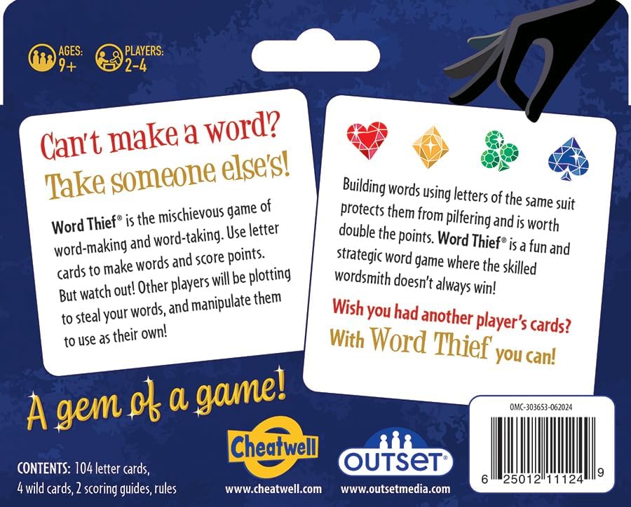 Outset Media Word Thief - The Card Game of Letter and Larceny! - 2 to 4 Players Ages 9 and up - Image 2