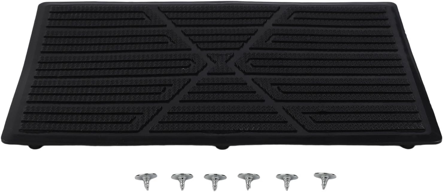 PVC Car Foot Rest Pad Heel Mat for Pedal Cover – Anti Slip Floor Carpet Protector, 9.05 x 5.90 in, Black/Beige/Brown, 1 Pack with 6 Screws