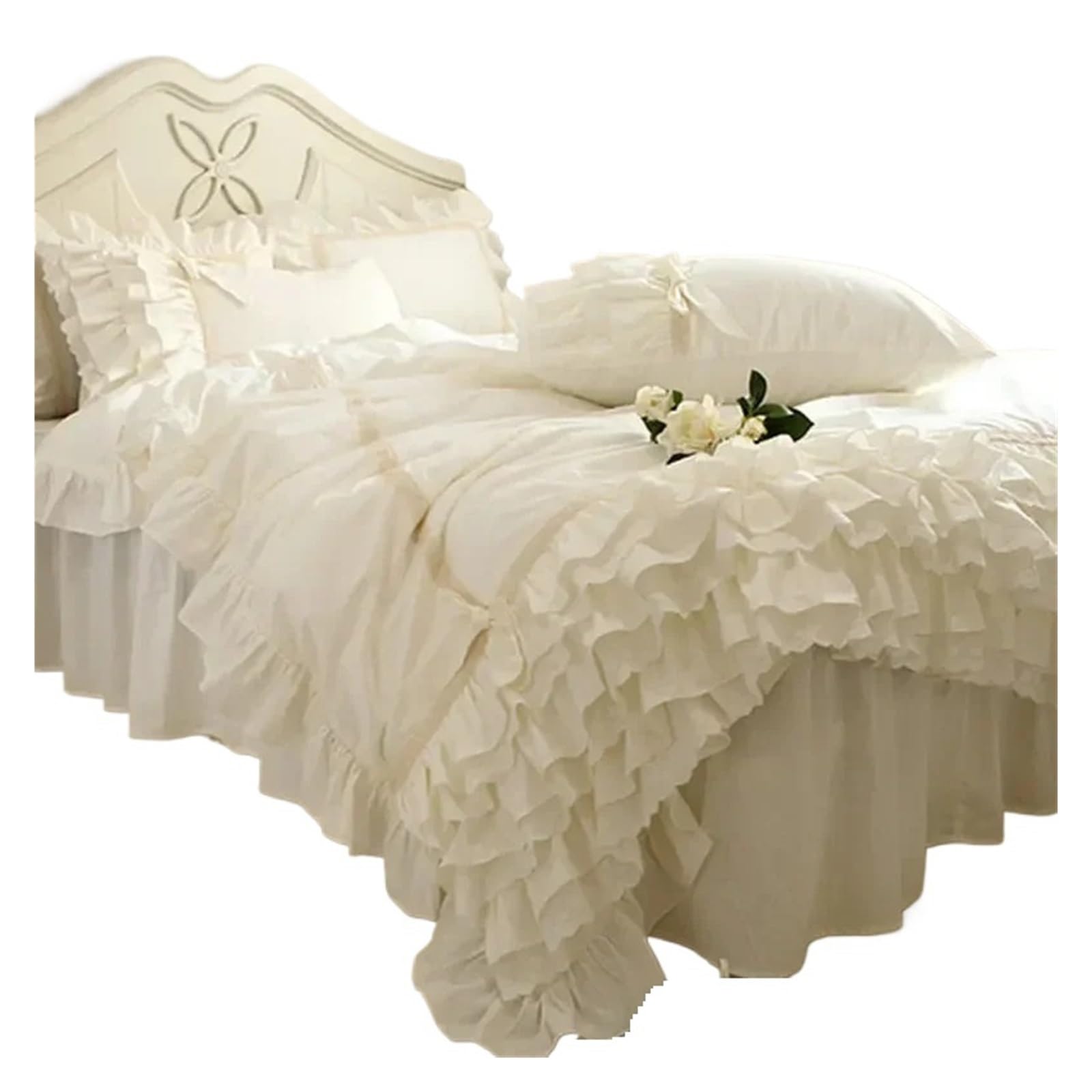 Housse de couette à volants Queen Size - Ensemble de literie chic Color 1