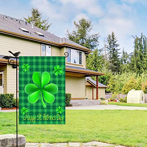 Wenwell Happy St Patricks Day House Garden Flags,Shamrock Buffalo Check Plaid Rustic Burlap Yard Sign Decorations,Spring Banners For Outdoor 12 X 18 Inch Double Sided  thumb #5