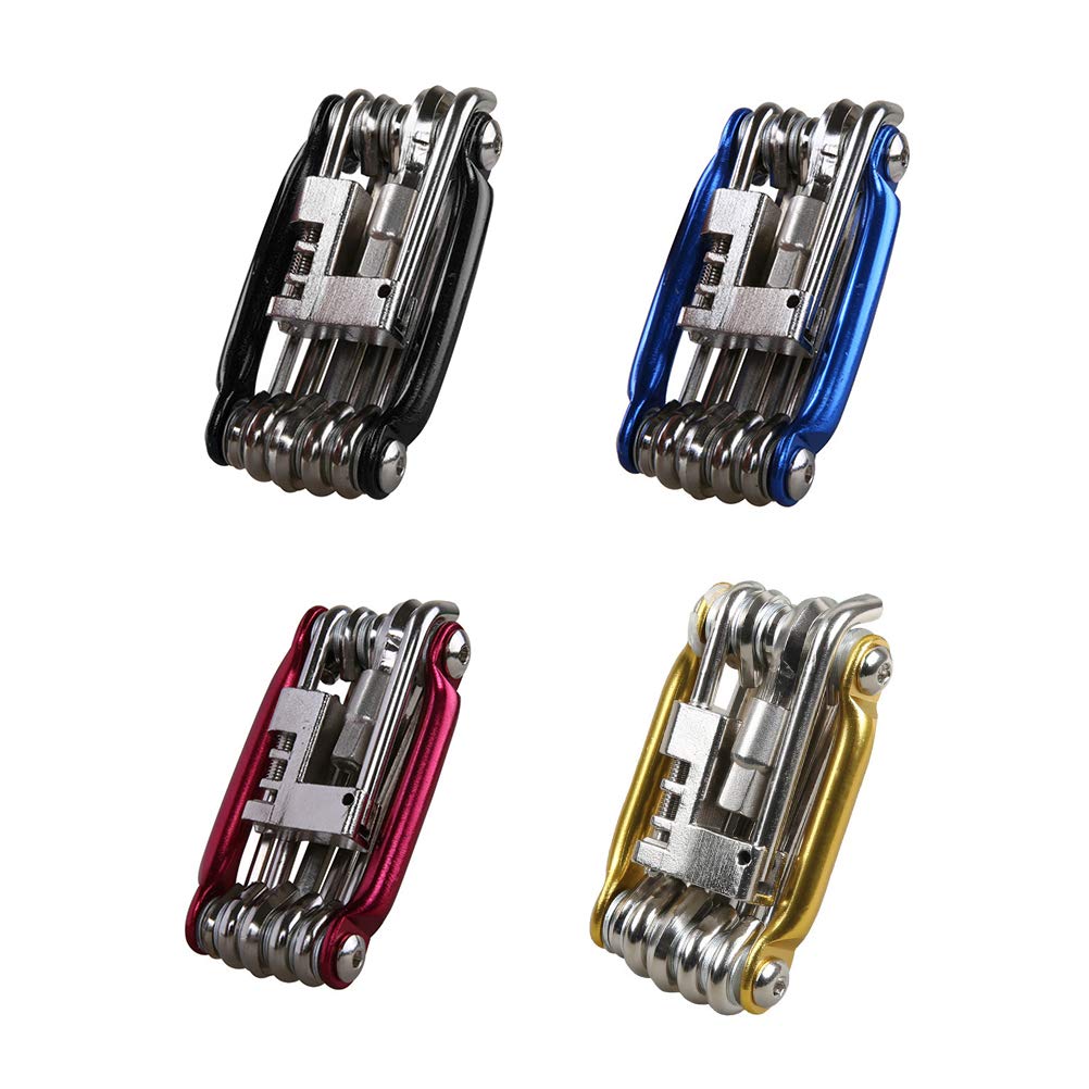 ZJchao Bike Multitool Kit Portable Wrench Chain Repair Set 11 in 1 Bike Tools (Black)