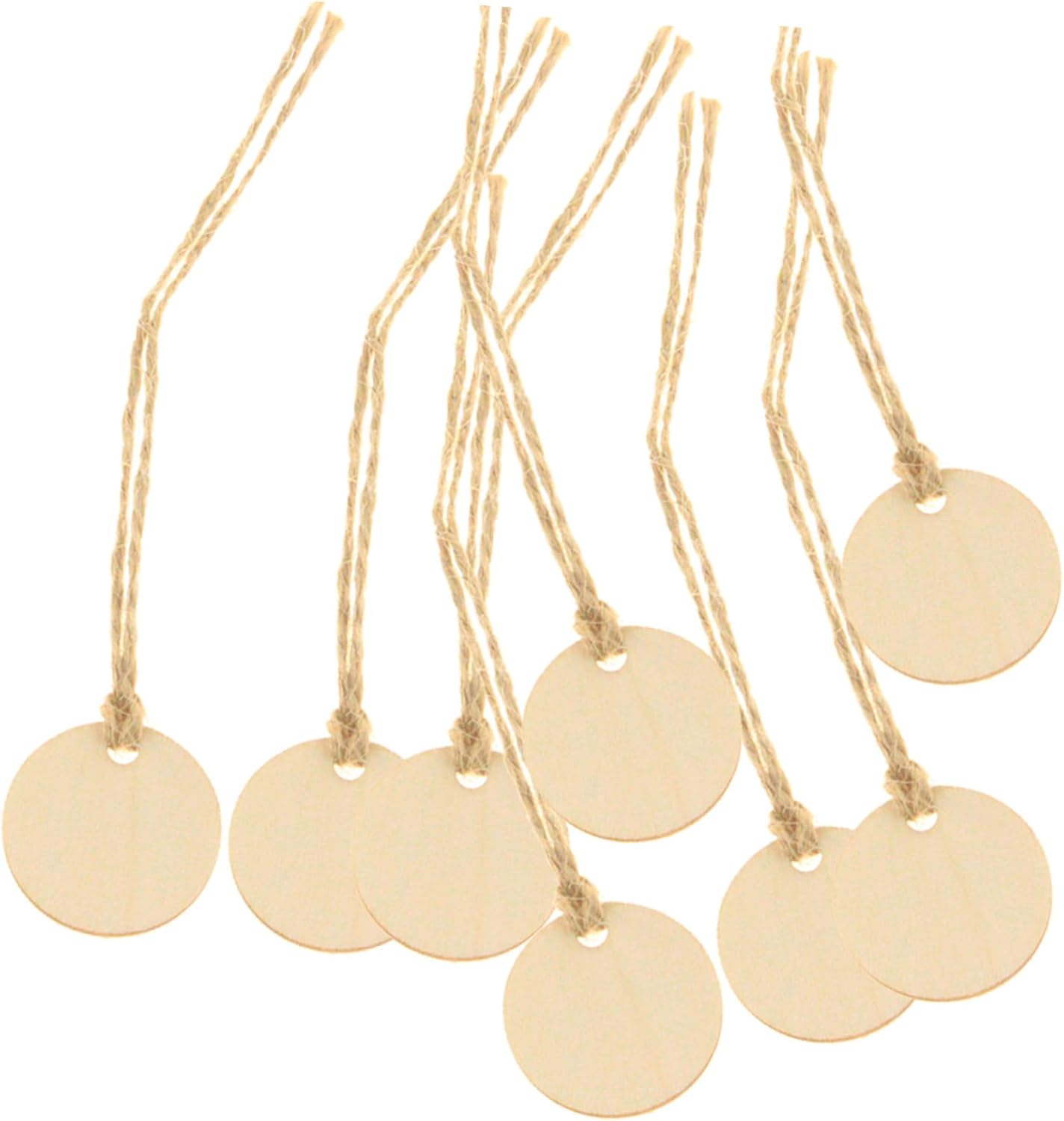 50pcs Wine Bottle Decor Tags Round Hanging Pendant Labels for Weddings Parties Home Decoration Rustic Crafting and Present Decoration Beige Diy Ornaments