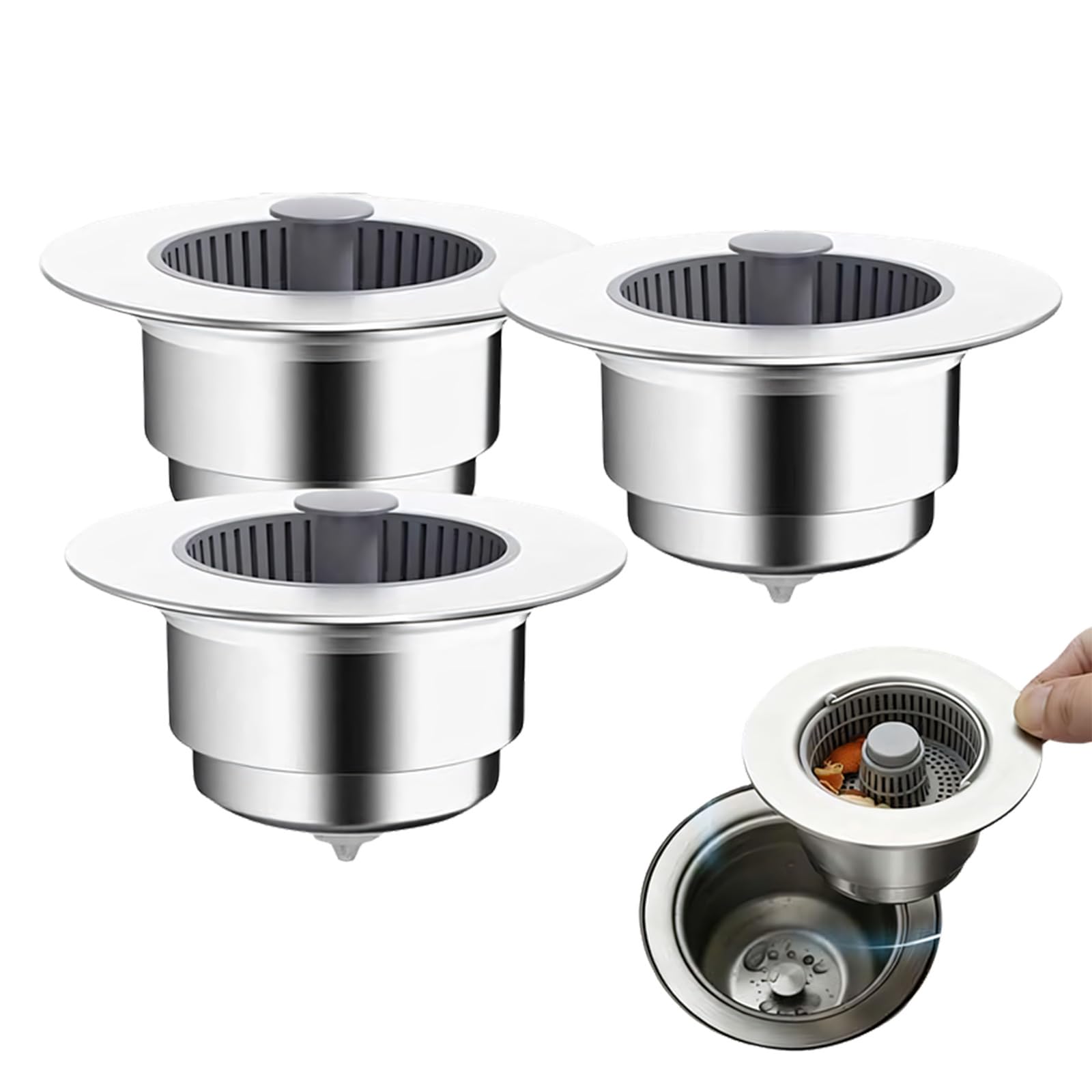 3lots Popup Drain Filter Kitchen Sink Strainer Universals Quickly Release Kitchen Drains Cover Popup Strainer