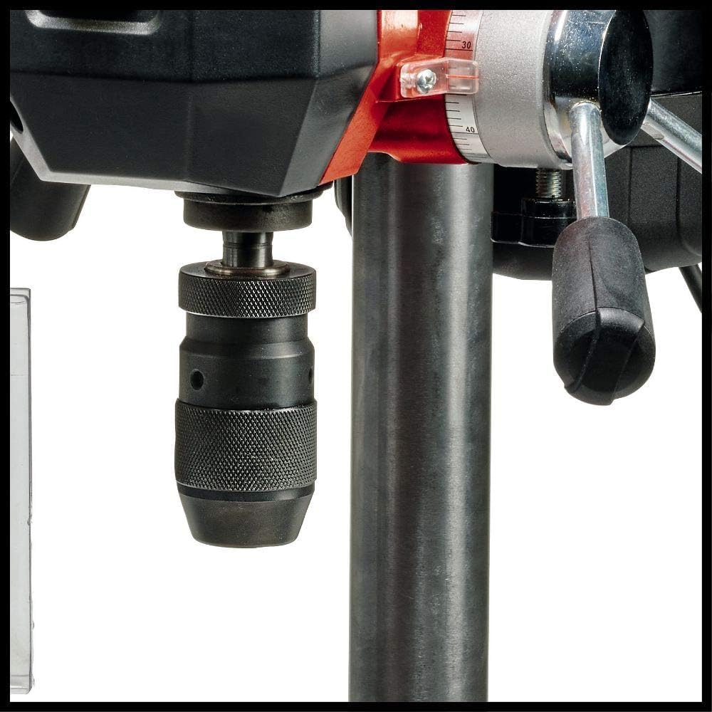 Einhell Säulenbohrmaschine TE-BD 550 E (550 Watt, stufen-/werkzeuglose Drehzahlregulierung, LCD Anzeige, Qualitäts-Schnellspannbohrfutter, Einstellbarer Tiefenanschlag)