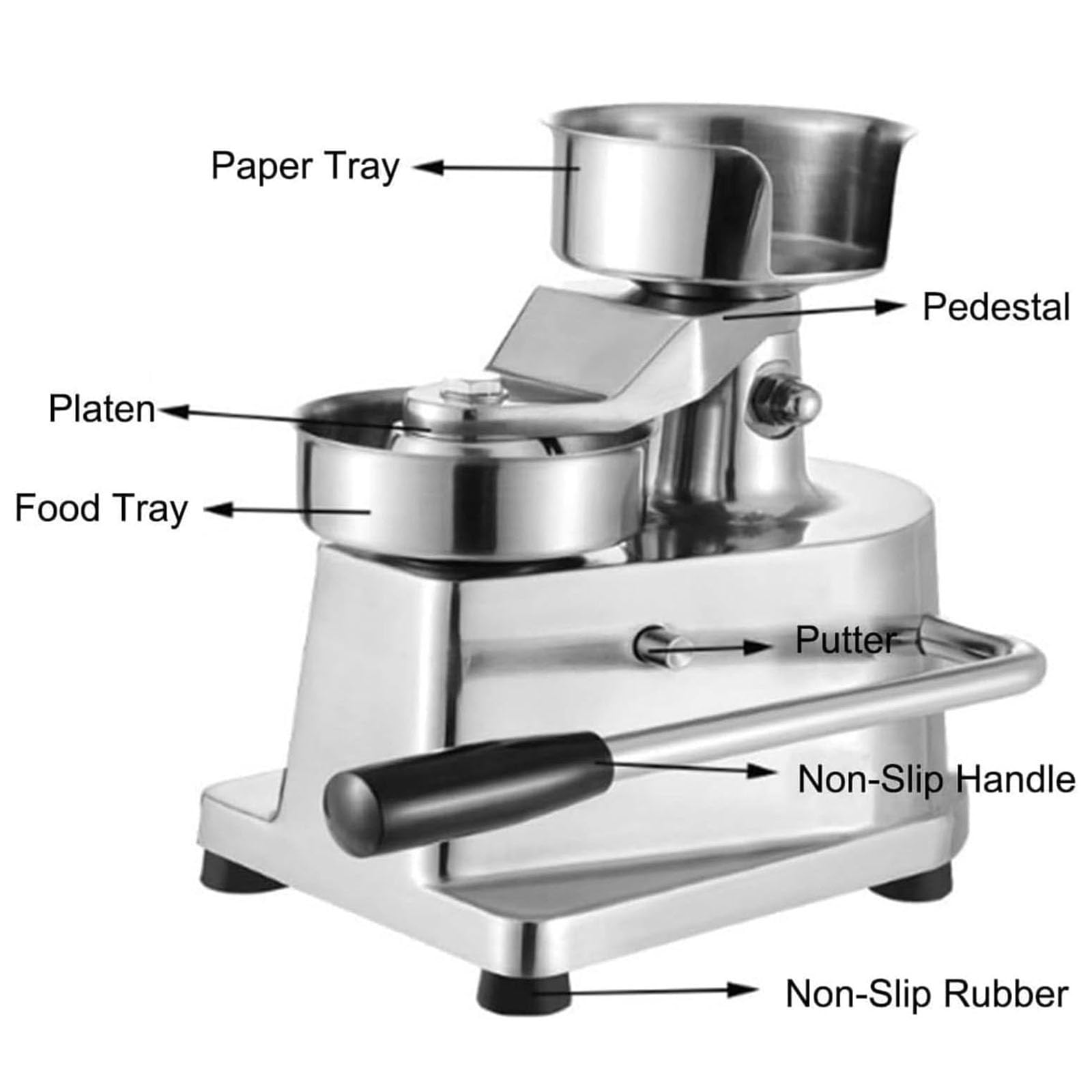 Gewerblicher Burger-Patty-Maker, Hochleistungs-hamburgerpresse, Robuste Küchenfleischformmaschine Mit Lebensmittelechter Edelstahlschüssel 15cm