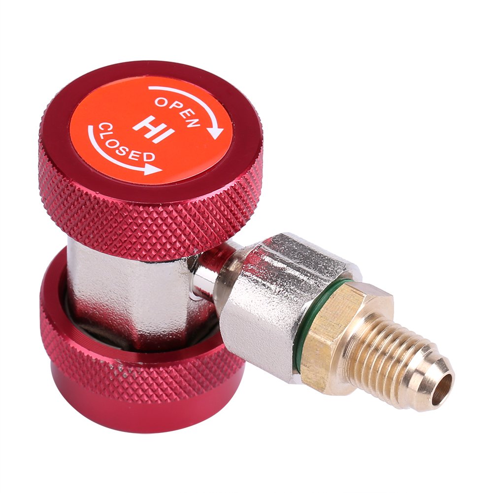 R134 A/C niska/wysoka szybkozłączka zestaw złączy klimatyzacji adapter złącza ekstraktora zaworu rdzenia kolektora miernika niskiego i wysokiego adapter boczny (czerwony)