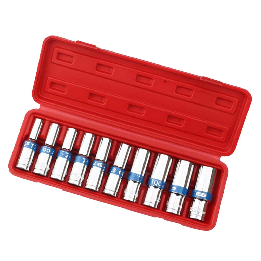 10 szt. 1/5.1 cm Hex Drive Deep Impact Socket Ręczny klucz pneumatyczny z grzechotką