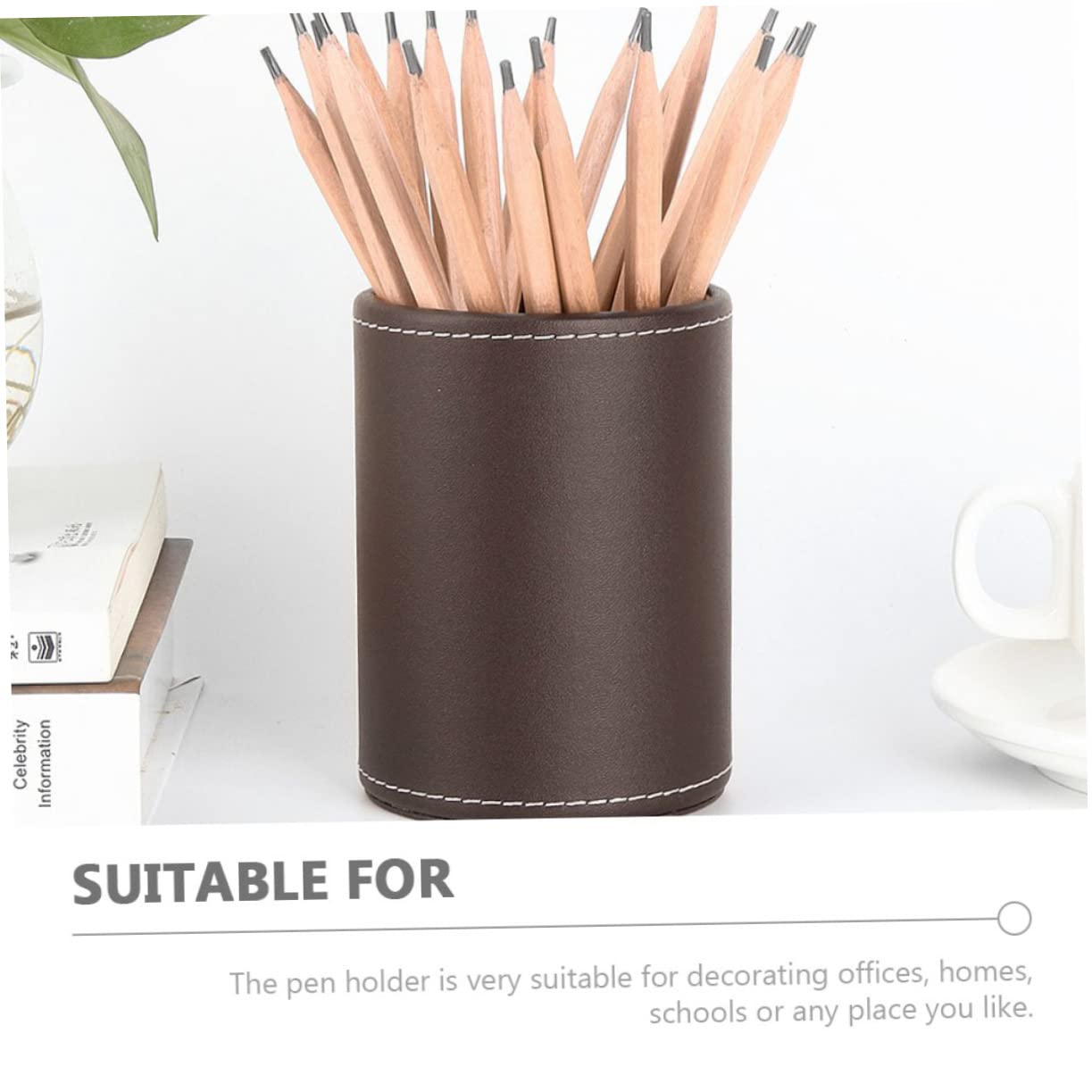 Alipis 3pezzi Portapenne Pelle Per Scrivania Organizer Elegante Per Occhiali e Cancelleria Portabicchieri Multifunzionale Cuoio Per Ufficio e Casa