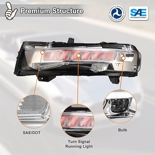 Miniatura 5 de Nixon Offroad Juego de luces antiniebla de coche para Ford Mustang 2018 2019 2020 2021 2022 Juego de faros antiniebla de conducción de repuesto de