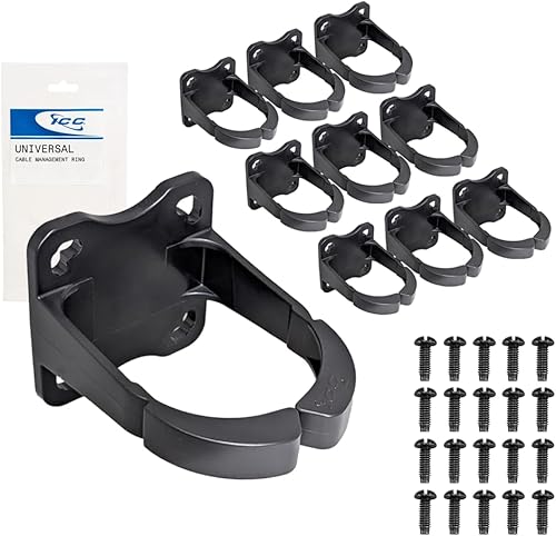 Miniatura 14 de ICC Anillo de organización de cables metálicos de 1.70 pulgadas, vertical, montaje en rack o pared, paquete de 10 – Organizador de cables para