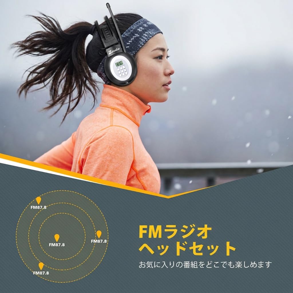 Amazon.co.jp: Zeadio ヘッドホンラジオ、FMステレオヘッドセット