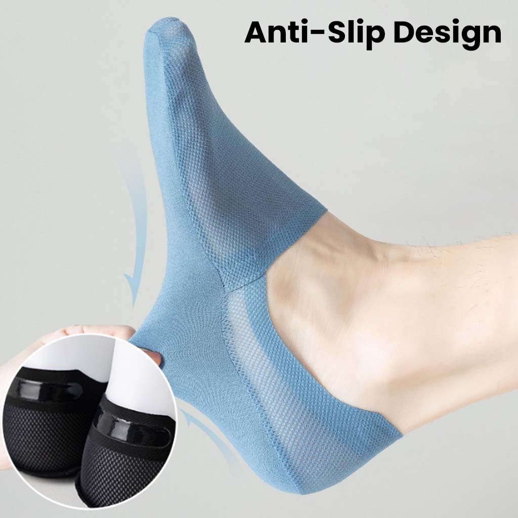 TECPHILE Anti Slip Low Cut No Show Loafer Socks for Men Premium Mesh Material Durable Breathable Odorless Sweatproof invisible Sock Anti-Bacterial Seamless Super Grip Super Soft Socks - Pack of 3 - Image 2 thumbnail