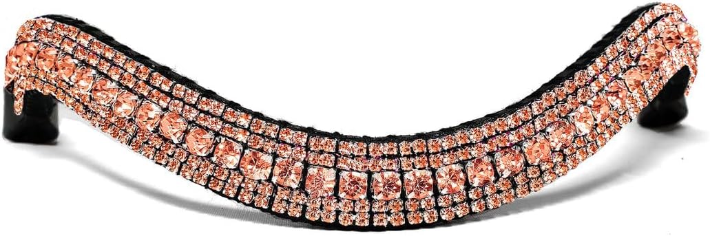 Alice International Leather English Bridle with Soft Padded Browband - Sparkly Crystal Bling for Dressage and Horse Riding Pony M 110