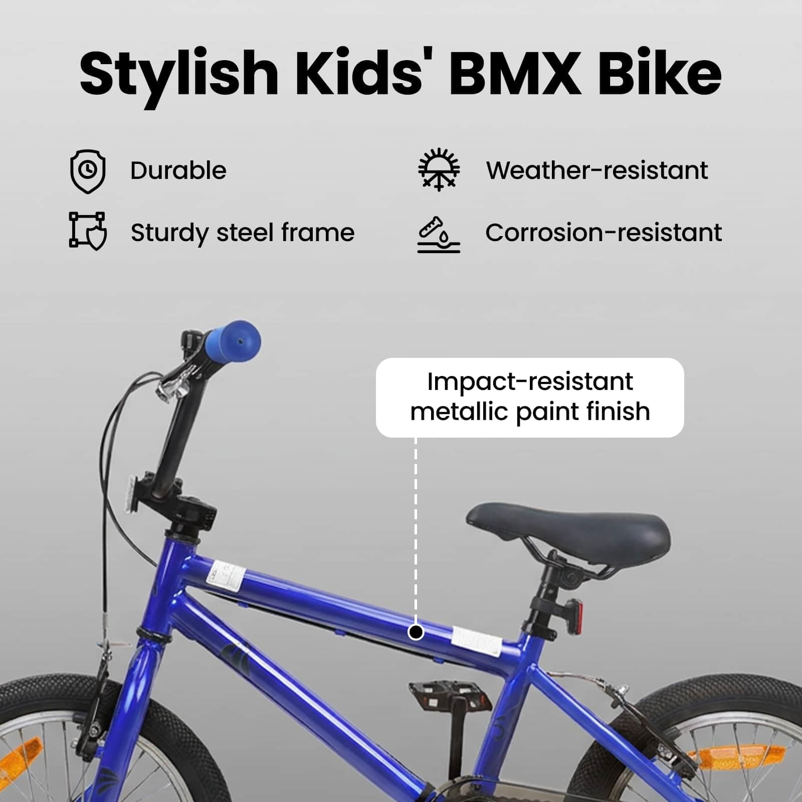 vidaXL Kid BMX Bike Stahl Outdoor Fahrrad Jugend Verstellbarer Lenker Sitz Rad