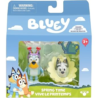 Rocco Giocattoli Bluey Action Figures Pack of 2 Figures with Bluey and Muffin - Cooking Play