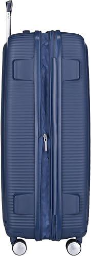 American Tourister Soundbox - Hard Shell Suitcase 77 cm Large - Trolley Suitcase with 4 Wheels, TSA Lock, Expandable & Light - 97/110 L - Blue (Midnight Navy) - 6