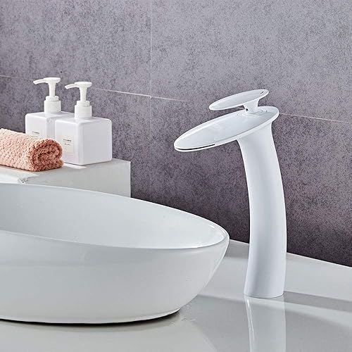 Miniatura 5 de Wovier - Lavabo tipo cascada para baño, grifo monomando para lavabo, monomando, para lavabo, cuerpo alto