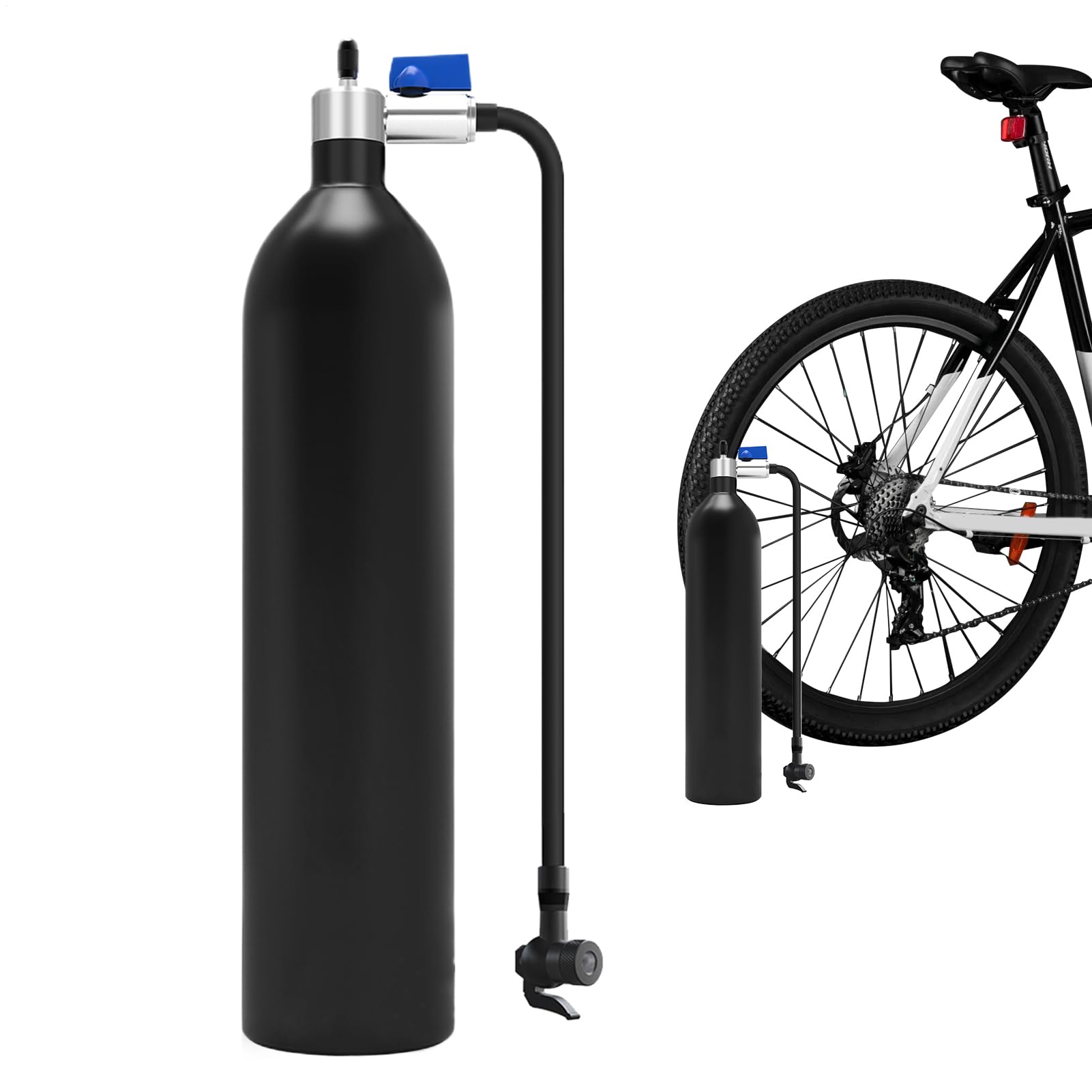 Opony Rowerowe Zbiornik Sprężonego Powietrza Przenośny aluminiowy zbiornik | Nadmuchiwacz do opon rowerowych Na rower szosowy, górski, wyczynowy, sportowy, motocykl, skuter, turysty