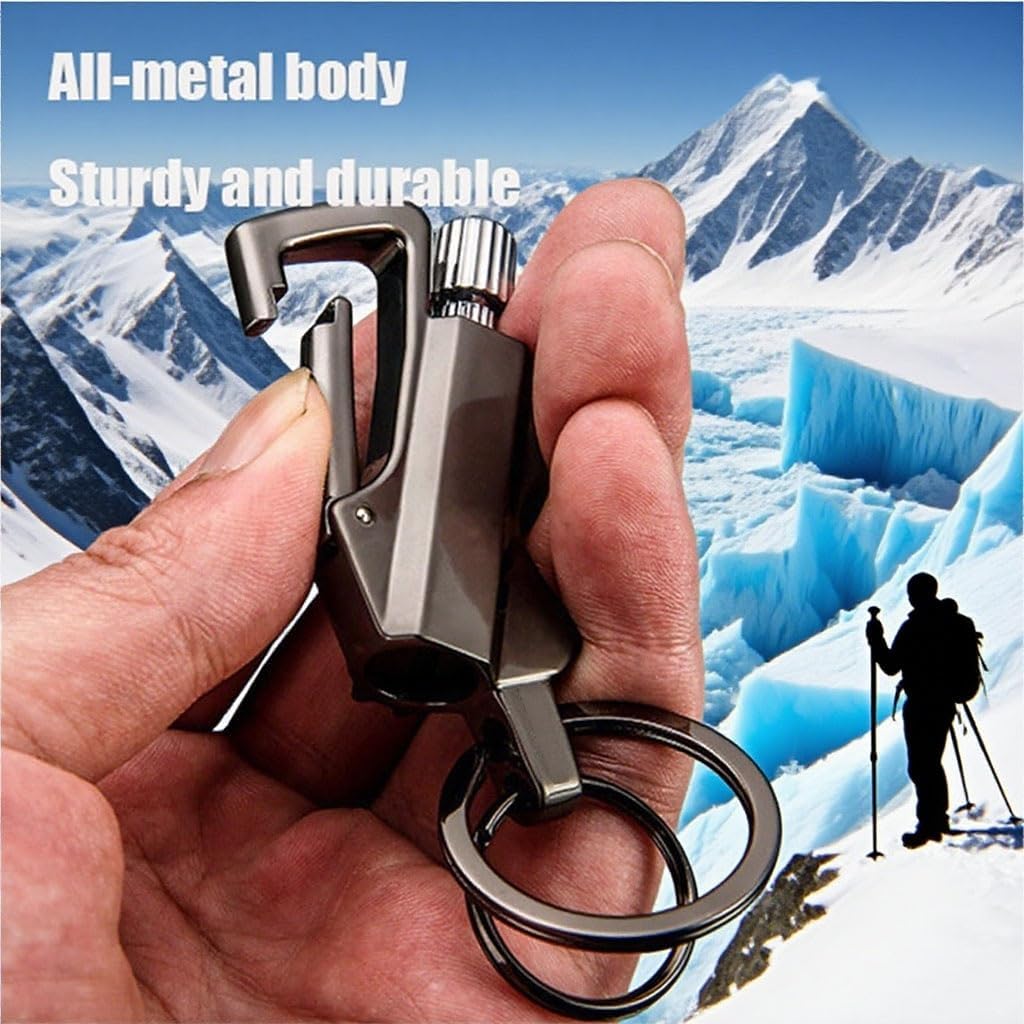 Keychain Match Kerosene Lighter with Multi-Function Bottle Opener, Reusable Waterproof for Camping, Outdoor, Men's Gift(2pack 3)