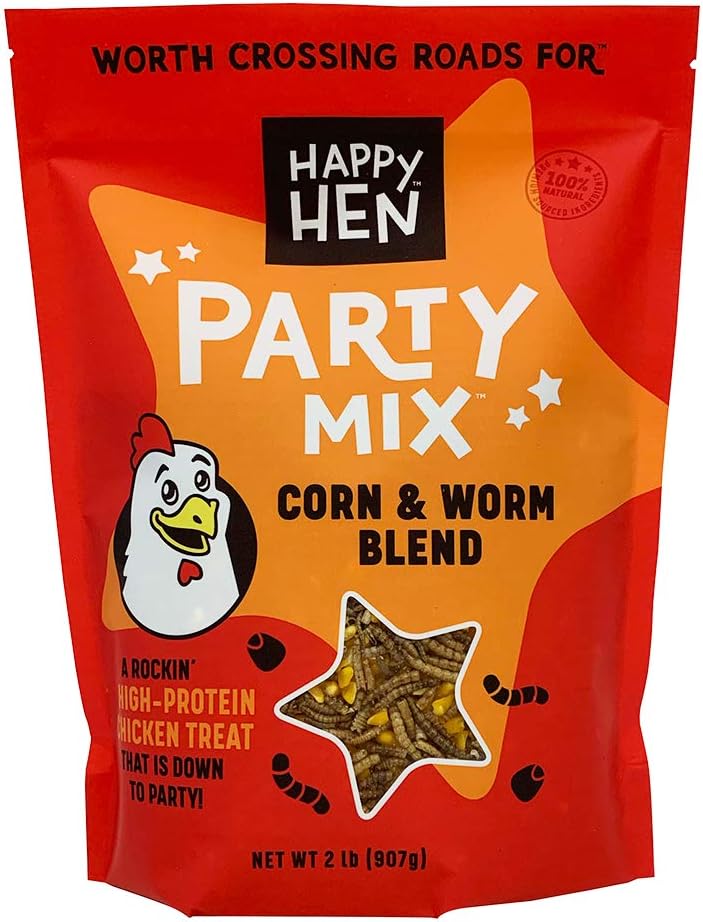 Happy Hen Treats Square - 6.5 Oz Mealworm & Corn Chicken Snack (Reduces Boredom & Pecking)