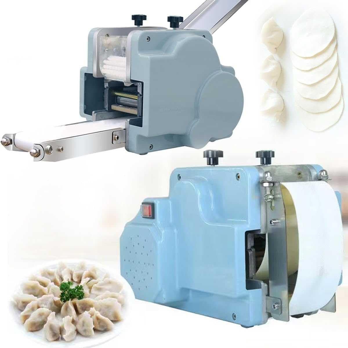 HTTGDGDH Stainless Steel Automatic Dumpling Skin Maker Machine - Commercial Spring Roll/Pierogi/Ravioli/Momo 120W Dough Sheeter Dumpling,70mm
