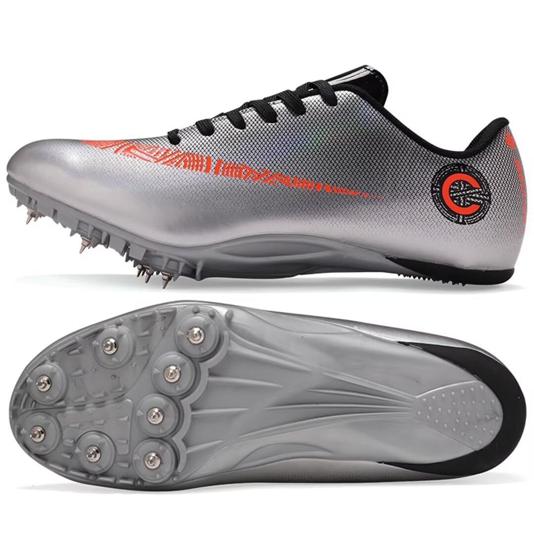 Men's Track and Field Shoes for Men Big Boys Girls 8 Spikes 100-400 Meter Races Shoes Professional Sprinting Javelin Throwing Sport Sneakers