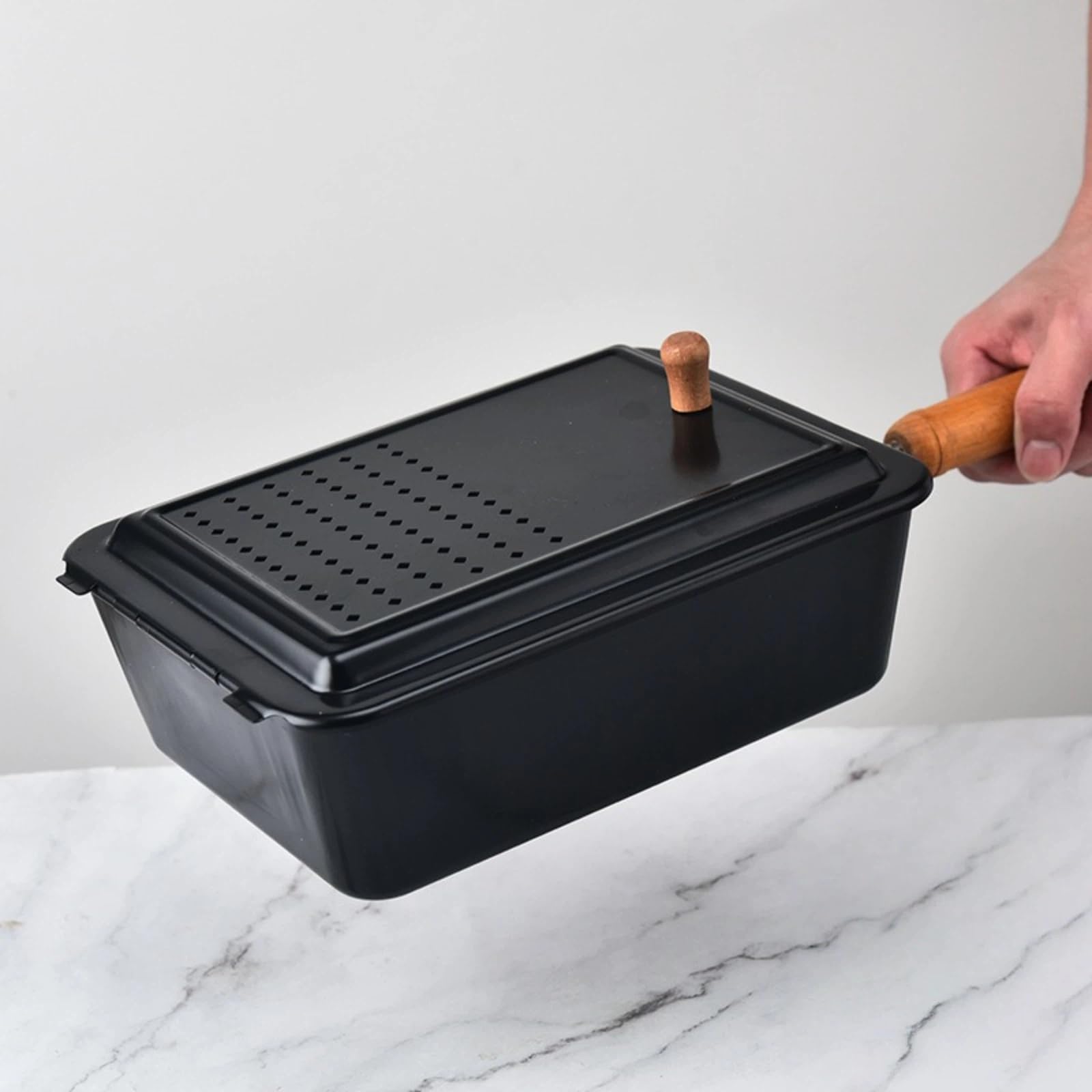 Palomitas de maíz para estufa, sartén de mano para hacer palomitas de maíz con tapa ventilada, herramienta de cocina antiadherente para palomitas de maíz caseras y aperitivos
