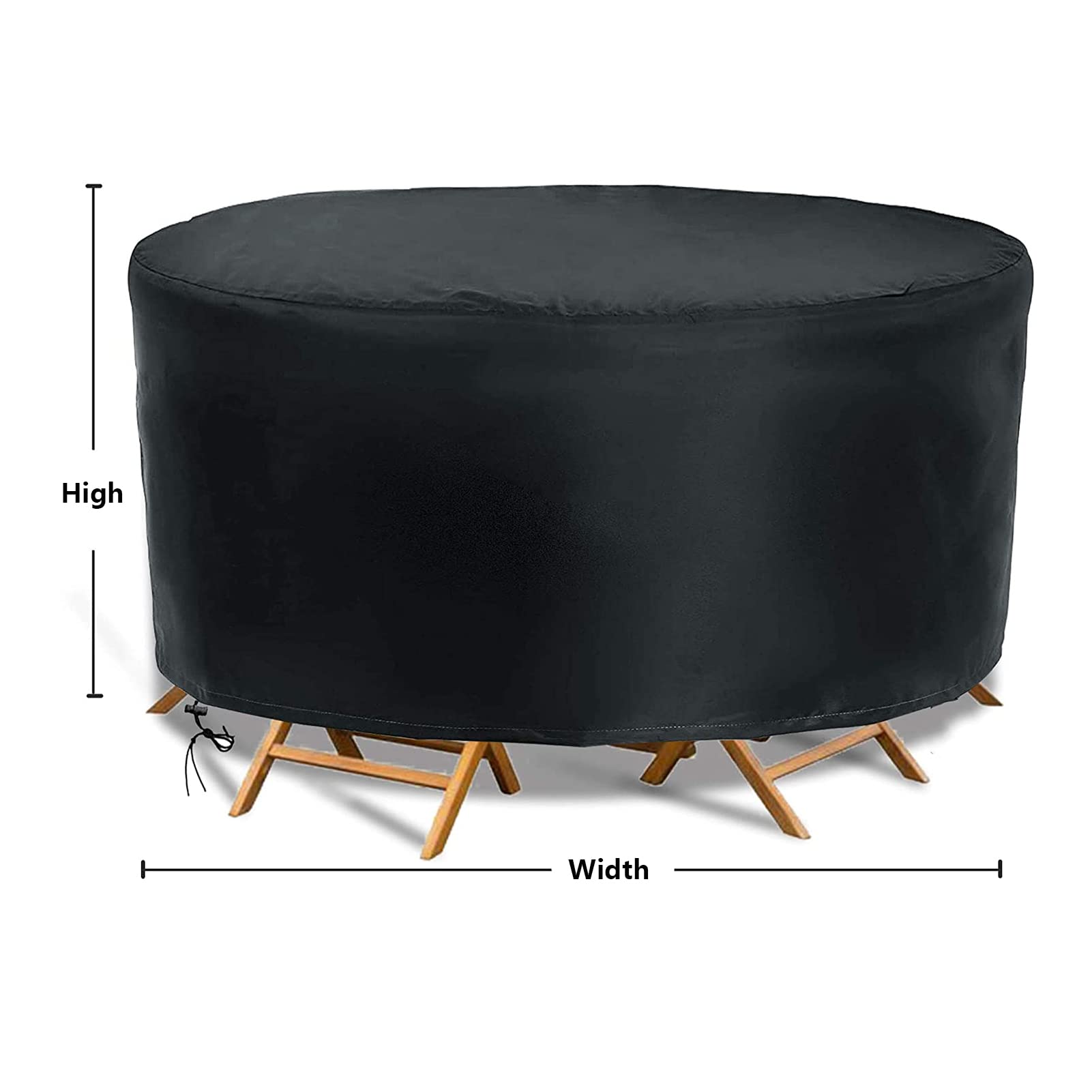 Housse De Protection Pour Meubles De Jardin, Table Ronde, Housse De Terrasse Ronde 420D Très