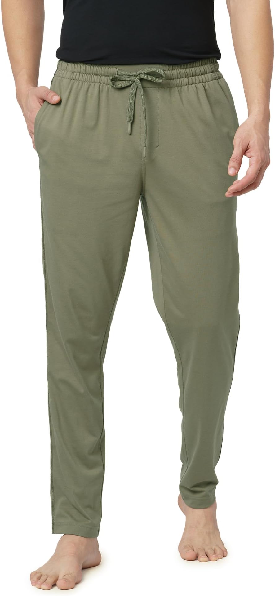 DAMENSCHMens Joggers Track Pants, Cotton Blend Pants for Man, Hidden Side Zipper Pocket Men Trackpant, Pilling Proof Joggers Pant for Men