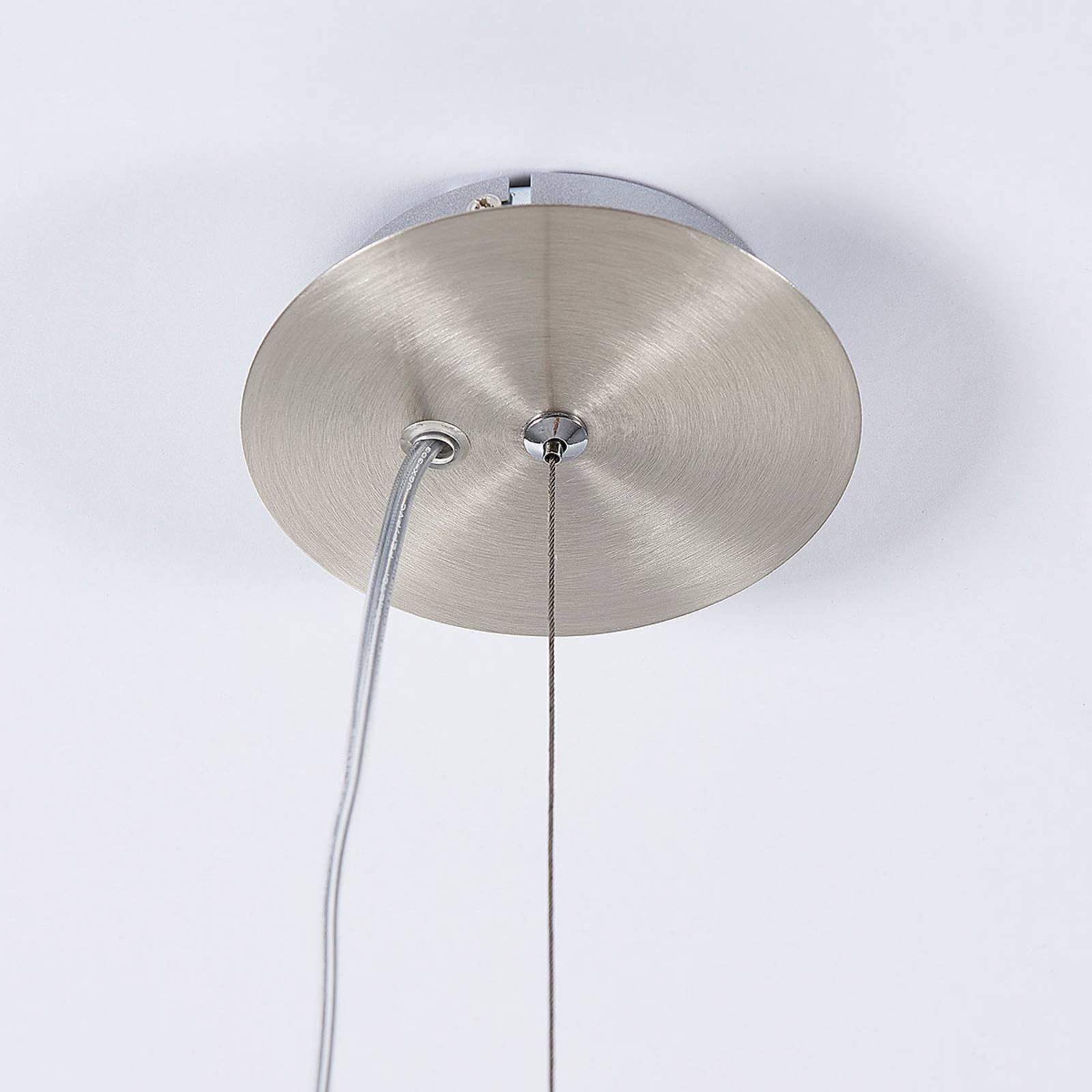 Lindby Lampada a sospensione soffitto, Lampadario soggiorno moderno cucina Sfera in Vetro pendente Bolla di Bianco Stile Nordico Elegante Ø38 cm E27