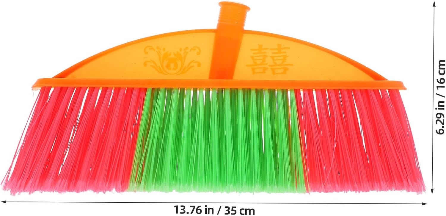Cabilock Broom Head Replacement Plastic Cleaning Broom Part with Stiff Bristles for Hardwood Floors, 5-Row Design, Home Sweeping Accessory, Single Pack