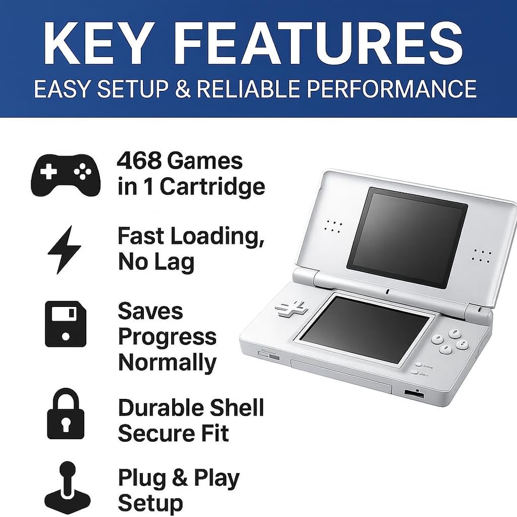 468 in 1 Games Super Combo Cartridge for DS, NDS, NDSL, NDSi, 3DS, 2DS XL, New